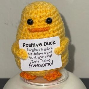 Positive Duck Crochet Plush Motivational Gift Cute Quack Quack